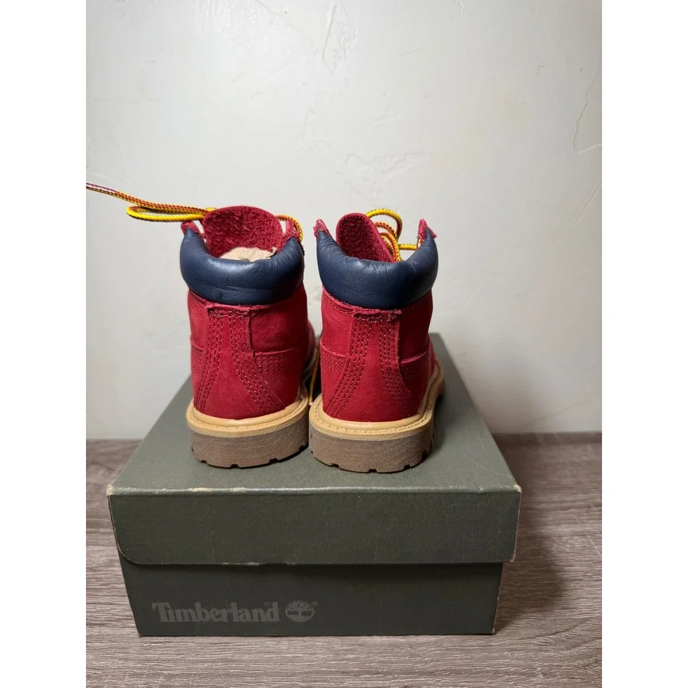 Timberland Boots 6-Inch Premium Waterproof Red Toddler Size 5
